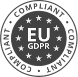 EU GDPR compliant badge for data protection and screening compliance